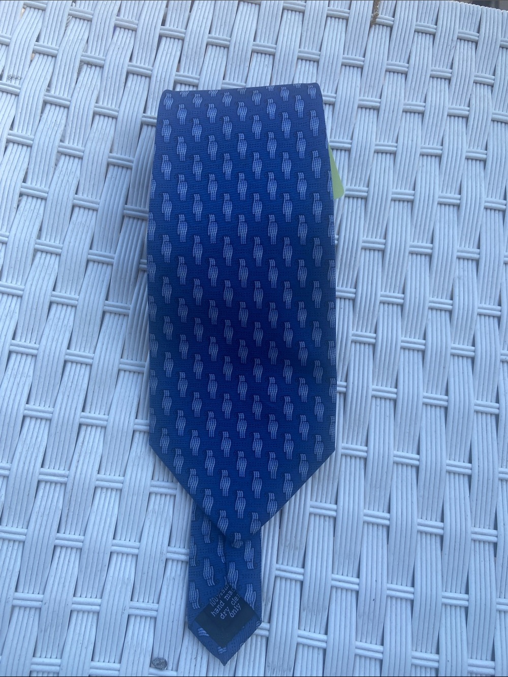 Silk BIJOUX TERNER Blue Patterned Silk Tie - NEW NEVER USED